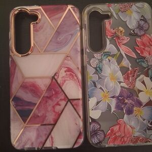 Samsung Galaxy 23+ Floral & Marble Dual-Pack Decorative Phone Cases